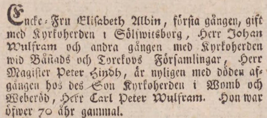 LUNDS WECKOBLAD – 25 januari 1776