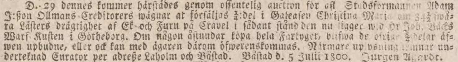 GÖTHEBORGS ALLEHANDA – 11 juli 1800