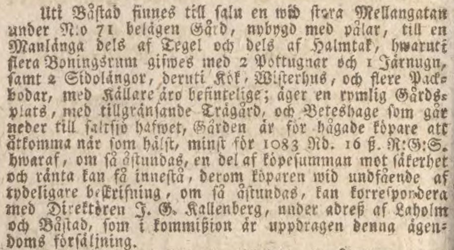 GÖTHEBORGSKA NYHETER – 8 december 1804