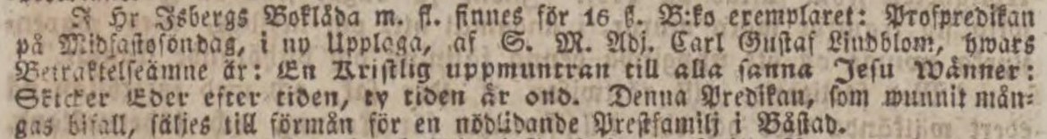 POST- OCH INRIKES TIDNINGAR – 4 december 1832