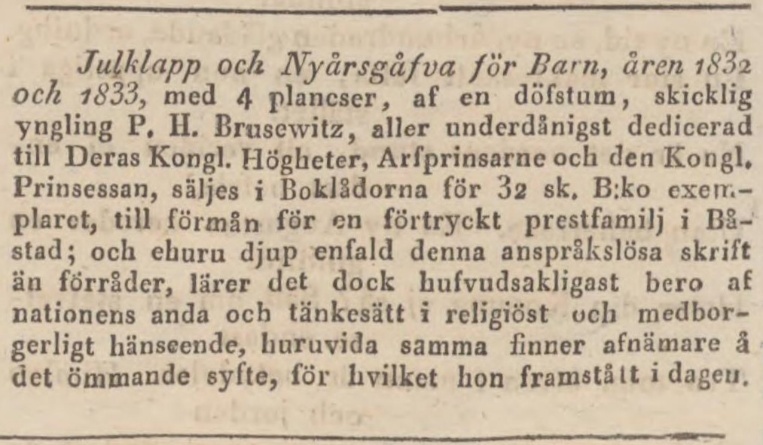Stockholmsposten – 5 januari 1833