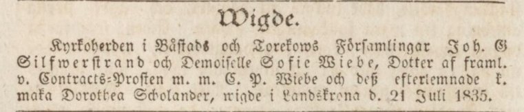 SKÅNSKA CORRESPONDENTEN – 5 augusti 1835