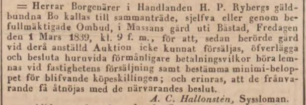 POST- OCH INRIKES TIDNINGAR – 5 februari 1839