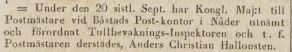 POST- OCH INRIKES TIDNINGAR – 15 oktober 1841