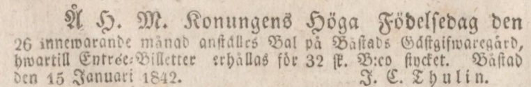 HELSINGBORGSPOSTEN – 18 januari 1842