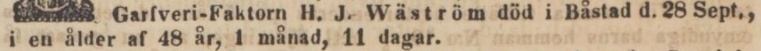 SKÅNSKA POSTEN – 10 oktober 1846