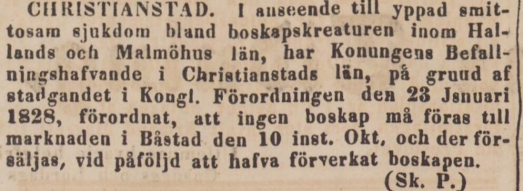 Landskrona Tidning – 30 september 1848