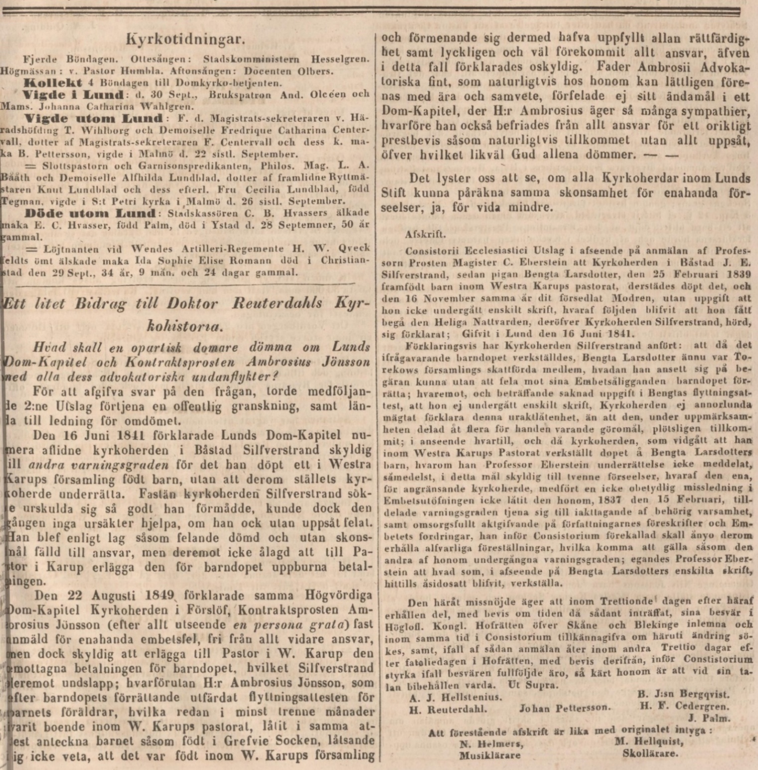 Skånska Correspondenten – 6 oktober 1849 (forts.)