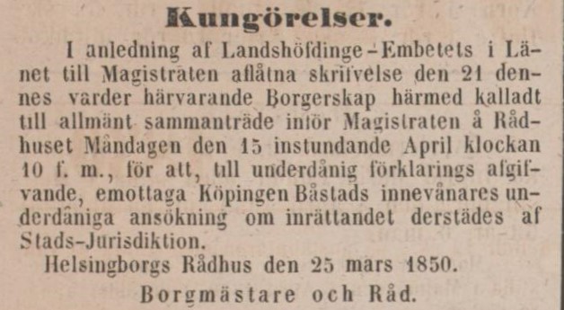 ÖRESUNDSPOSTEN – 6 april 1850