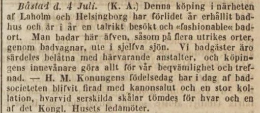 POST- OCH INRIKES TIDNINGAR – 12 juli 1850