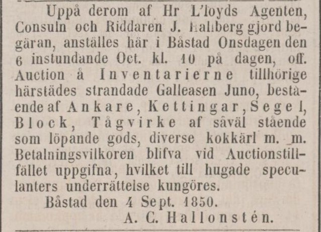 ÖRESUNDSPOSTEN – 7 september 1850 (forts.)