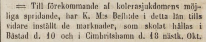 SKÅNSKA POSTEN – 18 september 1850