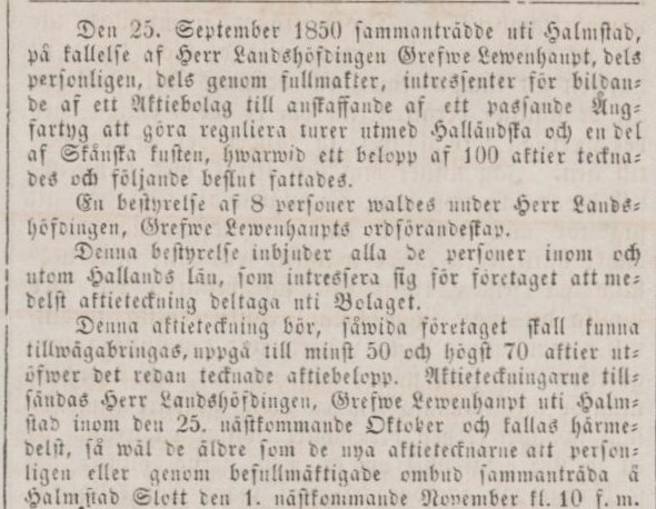 SNÄLLPOSTEN – 30 september 1850