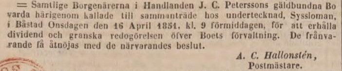 POST- OCH INRIKES TIDNINGAR – 10 mars 1851 (forts.)