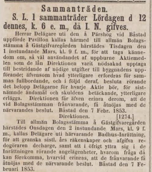 GÖTEBORGS HANDELS- OCH SJÖFARTSTIDNING – 10 februari 1853