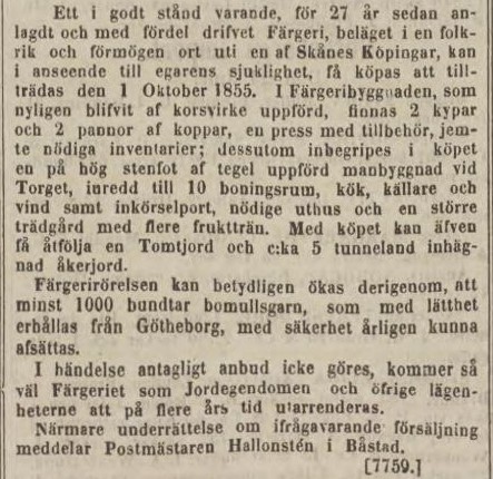 GÖTEBORGS HANDELS- OCH SJÖFARTSTIDNING – 3 augusti 1855