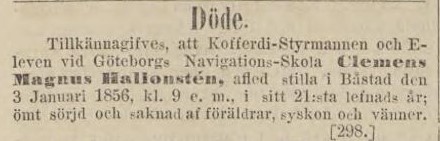 GÖTEBORGS HANDELS- OCH SJÖFARTSTIDNING – 10 januari 1856