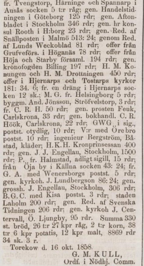 ÖRESUNDSPOSTEN – 22 oktober 1858 (forts.)