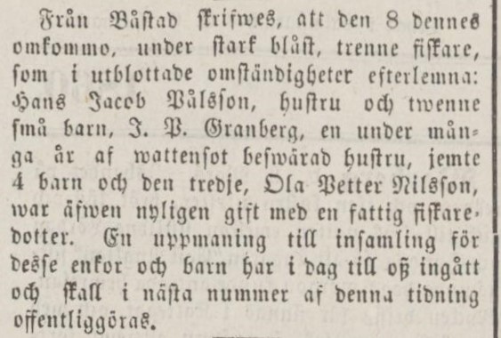 HALLANDSPOSTEN – 14 mars 1860