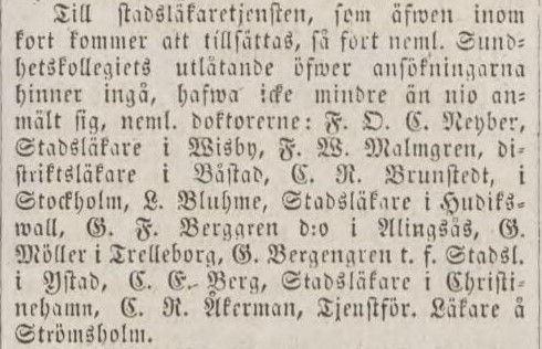 KRISTIANSTADSBLADET – 13 juni 1860