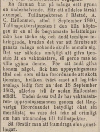 FÄDERNESLANDET – 25 oktober 1862
