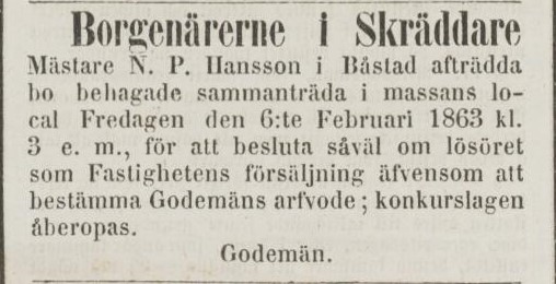 ÖRESUNDSPOSTEN – 3 februari 1863