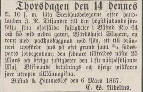 ÖRESUNDSPOSTEN – 12 mars 1867