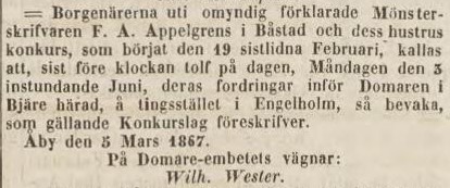 POST- OCH INRIKES TIDNINGAR – 19 mars 1867