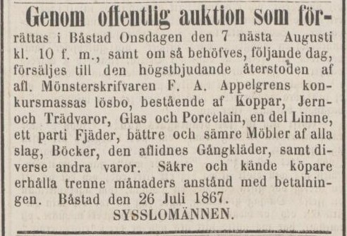 Öresundsposten – 29 juli 1867