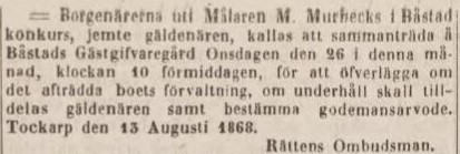 POST- OCH INRIKES TIDNINGAR – 18 augusti 1868