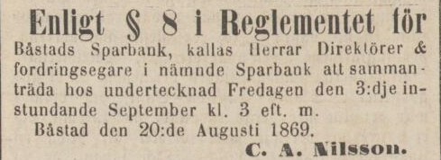 ÖRESUNDSPOSTEN – 21 augusti 1869