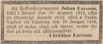 GÖTEBORGS HANDELS- OCH SJÖFARTSTIDNING – 22 januari 1870