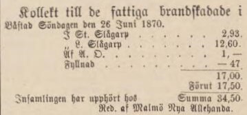MALMÖ ALLEHANDA – 2 juli 1870