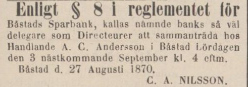 ÖRESUNDSPOSTEN – 30 augusti 1870