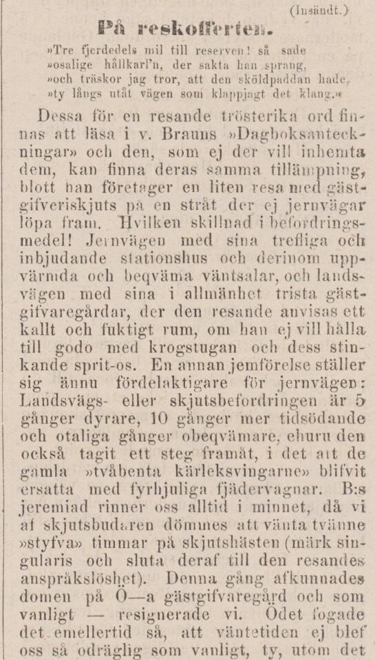 ENGELHOLMS TIDNING – 9 februari 1872