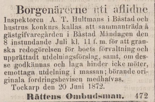 ENGELHOLMS TIDNING – 25 juni 1872