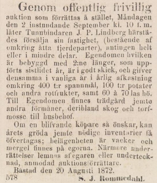 ENGELHOLMS TIDNING – 23 augusti 1872