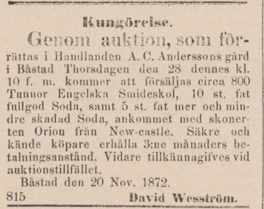ENGELHOLMS TIDNING – 22 november 1872