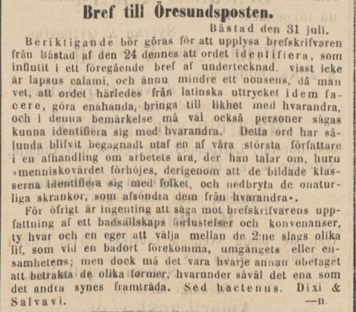 ÖRESUNDSPOSTEN – 1 augusti 1874