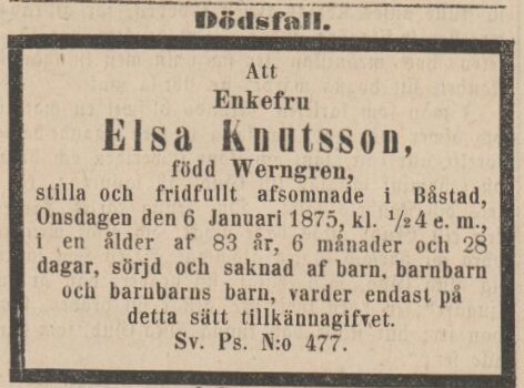 ÖRESUNDSPOSTEN – 9 januari 1875