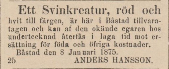 ENGELHOLMS TIDNING – 12 januari 1875