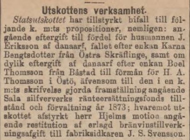 DAGENS NYHETER – 26 februari 1875