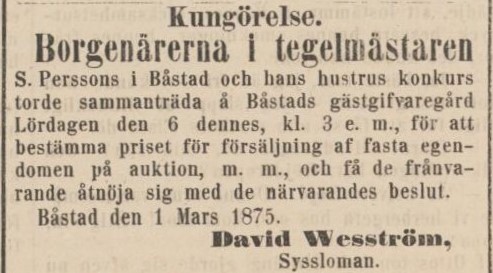 ÖRESUNDSPOSTEN – 3 mars 1875