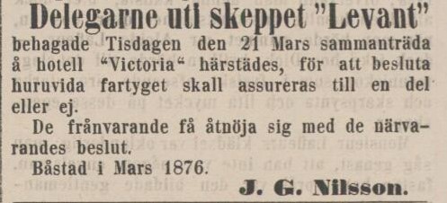 ÖRESUNDSPOSTEN – 15 mars 1876