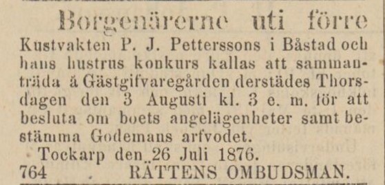 ENGELHOLMS TIDNING – 28 juli 1876