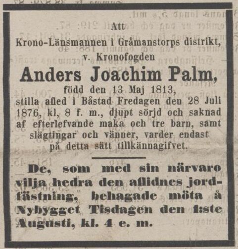 ÖRESUNDSPOSTEN – 1 augusti 1876