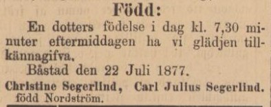 HALLAND – 28 juli 1877