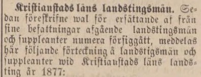 KRISTIANSTADSBLADET – 8 augusti 1877