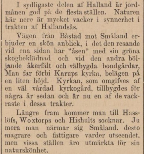 HALLAND – 9 augusti 1877