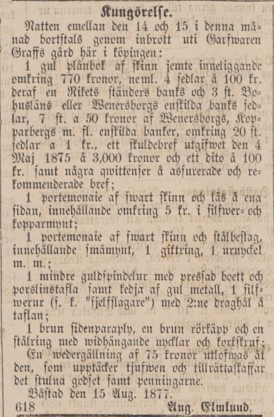 ENGELHOLMS TIDNING – 21 augusti 1877